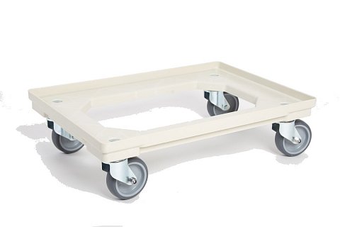 Přepravní vozík pod přepravky 600x400mm béžový - kolečka 100mm - nosnost 300kg